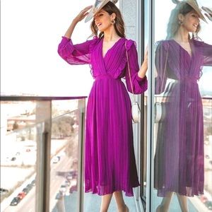 NWT ZARA Purple MIDI Dress